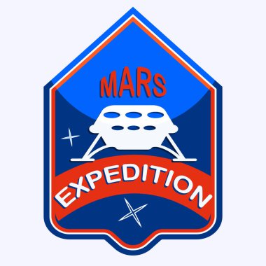 Mars seferi - Gezgin - simge - beyaz arka planda izole - vektör. Uzay keşfi.