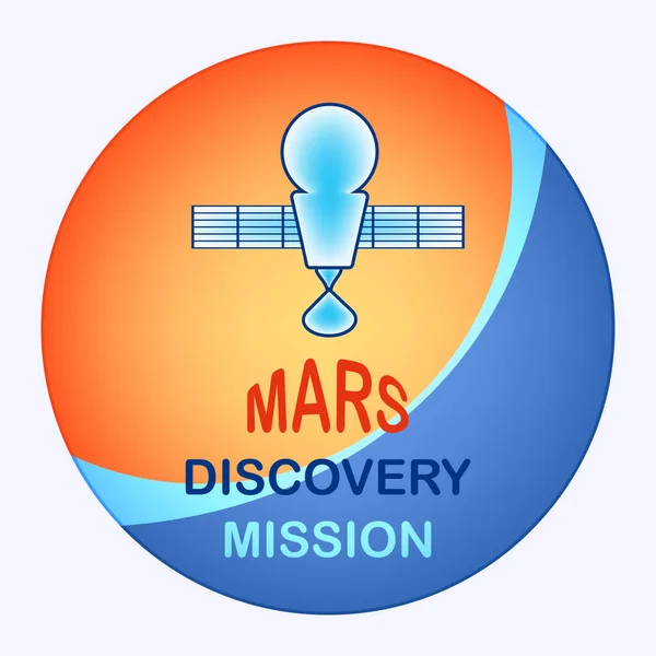 Mars Discovery Mission Planet Symbol Satellit Vektor Udforskning Rummet – Stock-vektor