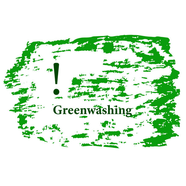 Abstract green background in grunge style - vector. Quality control of environmentally friendly products. Greenwashing