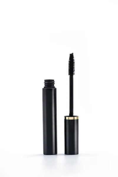 Mascara Black Bottle Applicator Brush Fashionable Cosmetics Makeup Eyes Black — Stock Photo, Image