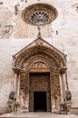 Altamura 'daki Duomo Katedrali' nin detayları. Puglia. İtalya.