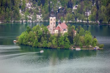 Bled, Slovenya - küçük kilise Adası