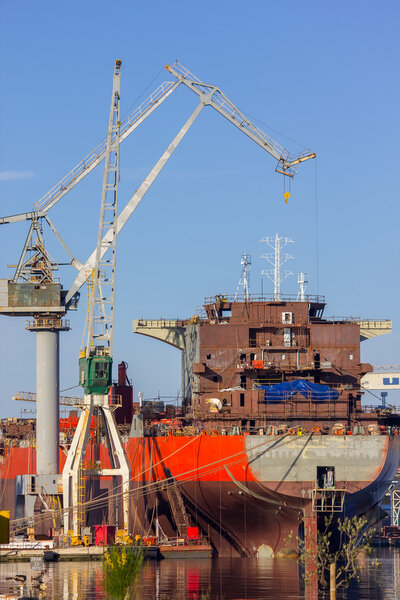 Shipyard in Pula, Croatia.