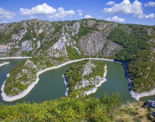 Meandry Řeky Uvac Srbsku — Stock fotografie