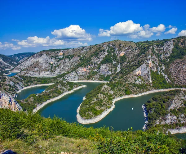 Mäandern Des Flusses Uvac Serbien — Stockfoto