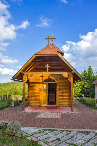 Monasterio Madera San Cosmas Damián Montaña Zlatar Serbia —  Fotos de Stock