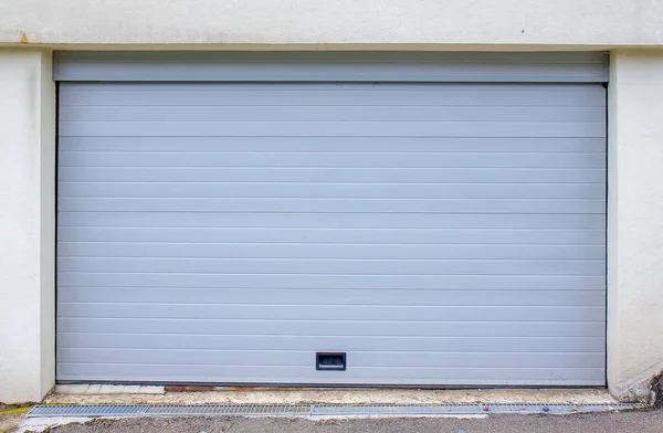 Plastic White Garage Door Exterior — Stock Photo, Image