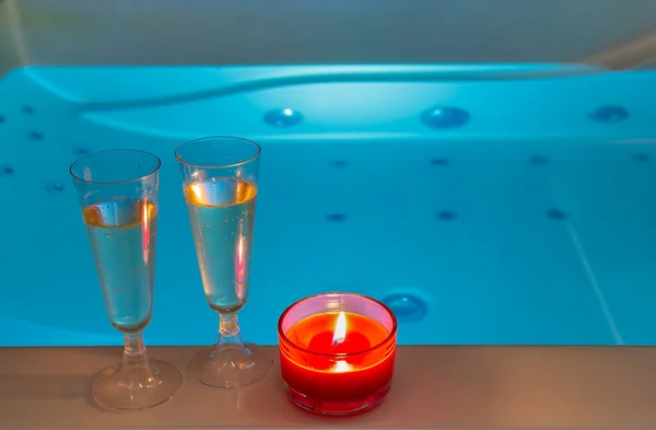 Nuit Romantique Dans Baignoire — Photo