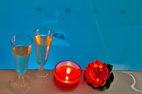 Nuit Romantique Dans Baignoire — Photo