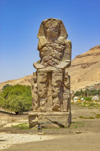 Kolossen Memnon Statyer Farao Amenhotep Iii Som Regerade Egypten — Stockfoto
