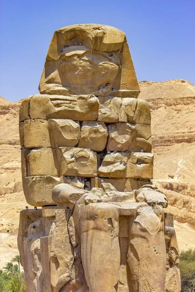 Kolossen Memnon Statyer Farao Amenhotep Iii Som Regerade Egypten — Stockfoto