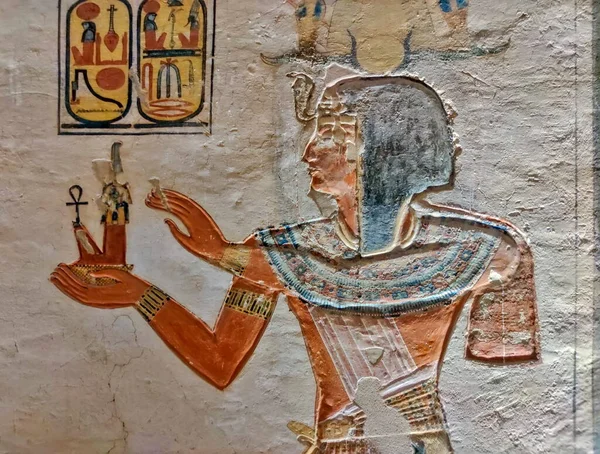 Всередині Єгипетського Гробниці Фараона Долині Царів Фіви Луксор Єгипет — стокове фото