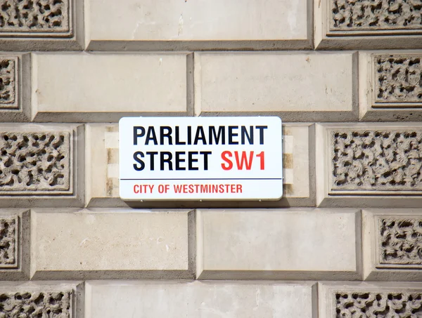 Parlament Straßenschild, London — Stockfoto