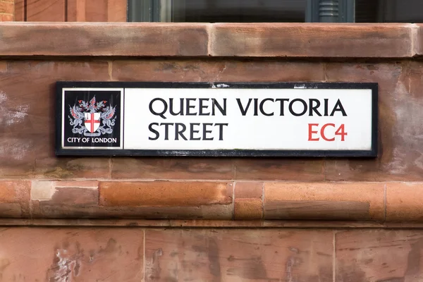 Drottning Victoria street tecken, London — Stockfoto