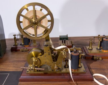 Vintage Morse telegraph machine clipart