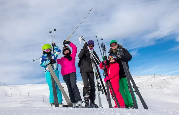 Family on the skiing Royalty Free Stock Photos