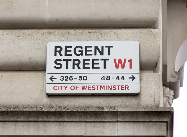 Regent straatnaambord, Londen — Stockfoto