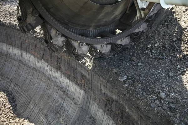 Large excavators in coal mine — Stock Photo, Image