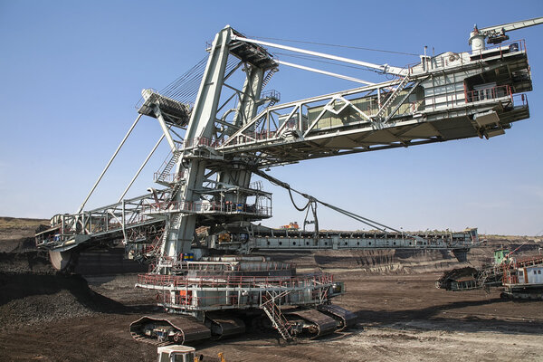 Large excavators in coal mine