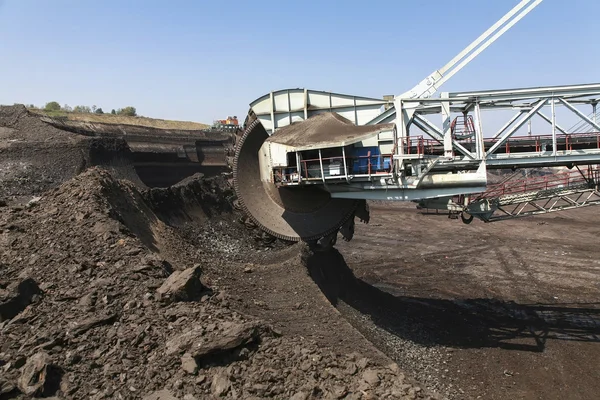 Large excavators in coal mine — Stock Photo, Image