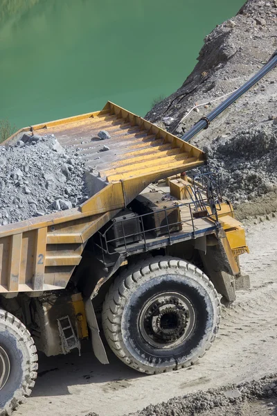 Dumper in open pit — Stock Photo, Image