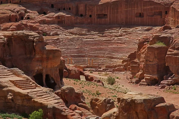 Άποψη του αμφιθεάτρου στην πέτρα, Jordan — Φωτογραφία Αρχείου