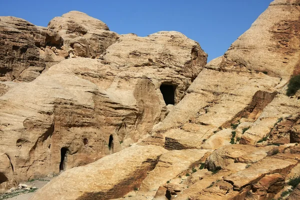 Blick auf die Felsen in Petra, Jordanien — Stockfoto