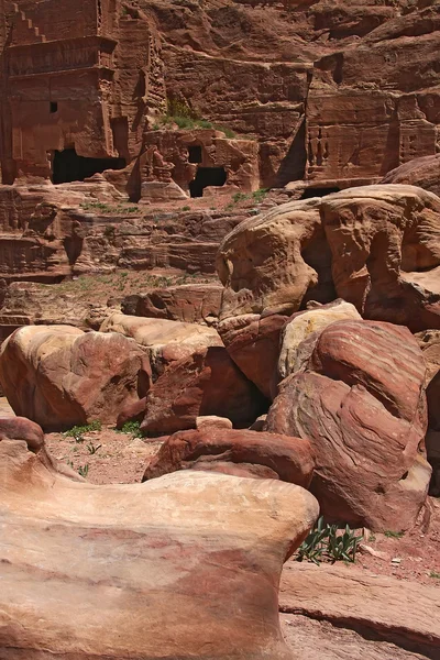 Blick auf die Felsen in Petra, Jordanien — Stockfoto