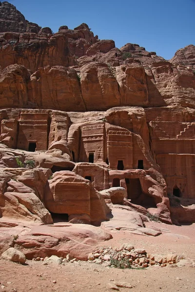 Jordan mezarlara Petra — Stok fotoğraf