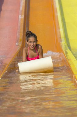 Girl on  the water slide