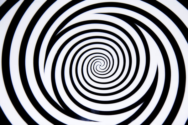 Black and white hypnotic circle