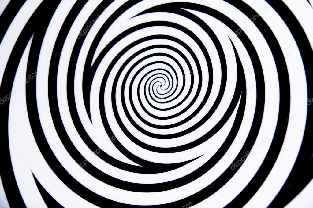 Black and white hypnotic circle