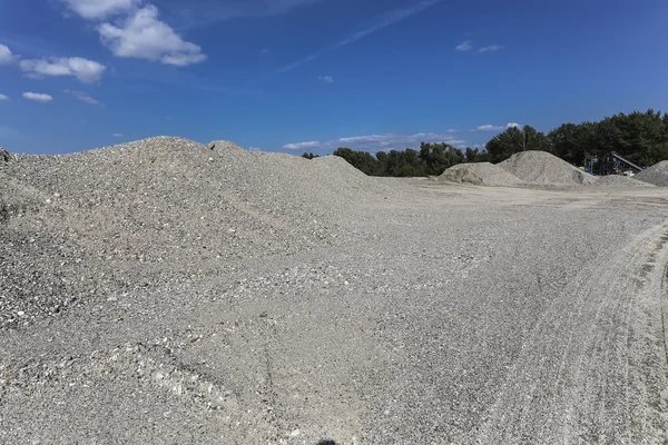 River pebbles sand making — Stock Photo, Image