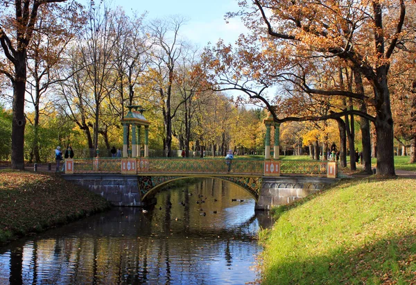 Saint Petersburg Pushkin Rusko Říjen 2020 Pohled Malý Čínský Most — Stock fotografie