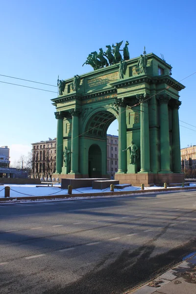 San Petersburg Rusia Marzo 2021 Vista Puerta Del Triunfo Narva —  Fotos de Stock