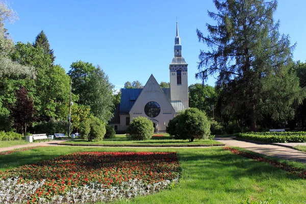 Vista Iglesia Luterana Transfiguración Del Señor Zelenogorsk Distrito Turístico San —  Fotos de Stock