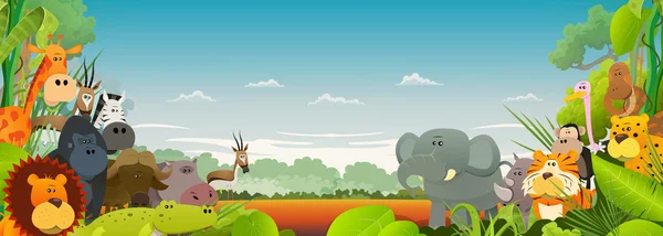 Vida silvestre Animales africanos Antecedentes — Vector de stock