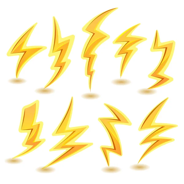 Lightning Bolts Set — Stock Vector