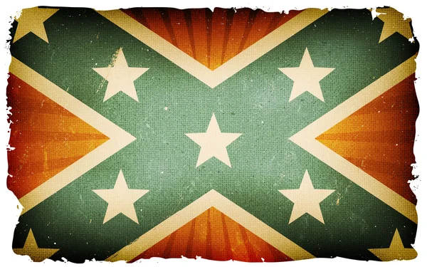 Vintage US Confederate Flag Poster Background — Stock Vector