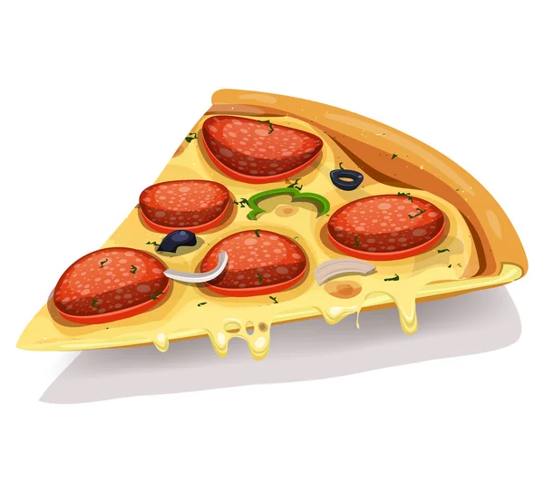 Peperoni formaggio pizza parte — Vettoriale Stock