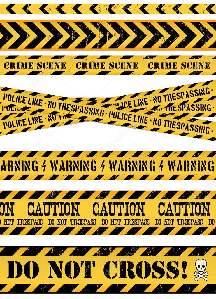 Police Line, Crime Scene And Warning Tapes
