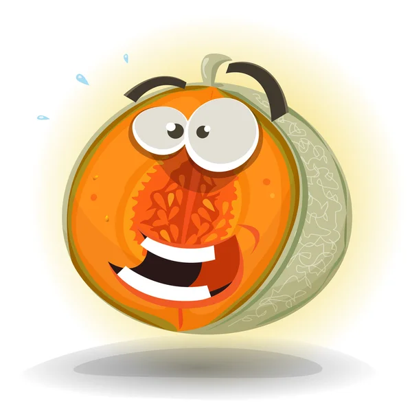 Cartoon Funny Melon Character — Stock Vector