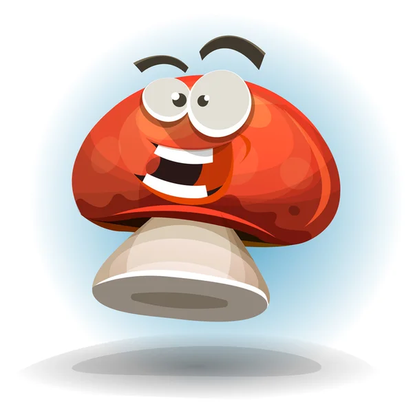 Cartoon Funny Mushroom Character — Stock Vector