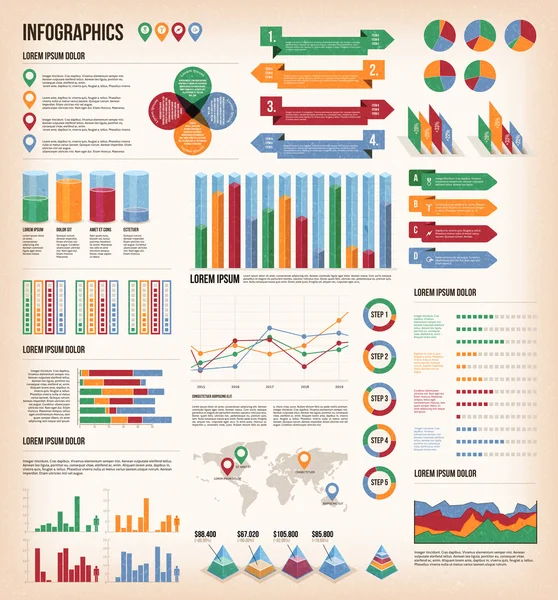 Vintage Infographic Elements — Stock Vector