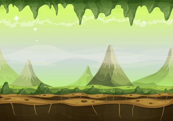 幻想科幻外星景观为游戏的用户界面的 — 图库矢量图片