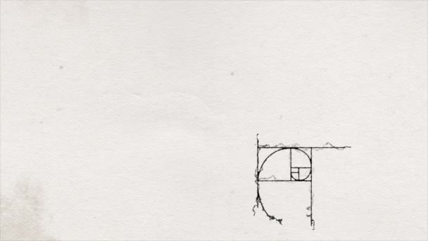 Golden Ratio Oude Vintage Inkt Papier Achtergrond Animatie Animatie Van — Stockvideo