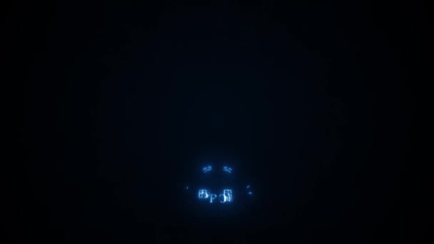 일렉트로닉스 텍스처 애니메이션 애니메이션 월계수 화환과 왕관이 디자인 사이버 손바닥상 — 비디오