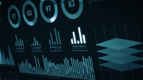 Unternehmensstatistiken Marktdaten Und Infografiken Hintergrundlayout Animation Einer Reihe Eleganter Geschäfts — Stockvideo
