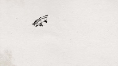 Soyut Eski Bilim Beyni Çizim Arkaplan Animasyonu / 4k soyut eski bir bilim arkaplanının canlandırması.