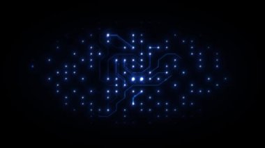 Soyut Siber Teknoloji Chipset Animasyon / 4k Soyut bilgisayar ana kart yonga seti teknolojisi animasyonu